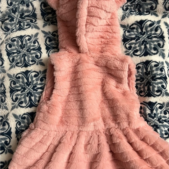 Little Lass 12 month Baby Girl Ight Pink and White Hooded Dressy Vest ECU - Picture 5 of 12